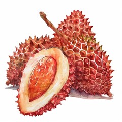 Wall Mural - watercolor illustration of a tropical fruit