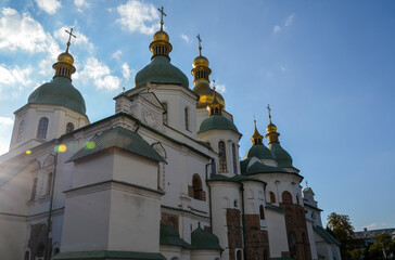 Wall Mural - Domes of St. Sophia's Cathedral unique monument of architecture and monumental art of the early 11th century in the heart of Kyiv, Ukraine