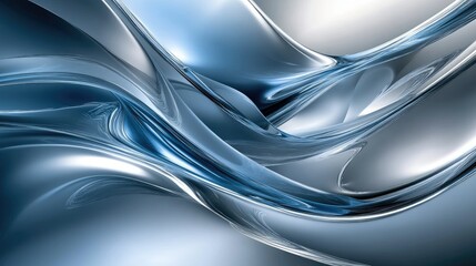 Modern 3D abstract design with flowing, lines and glass texture