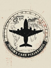 Poster - The design features a passport stamp silhouette alongside a subtle world map, embodying the spirit of global travel. Generative AI