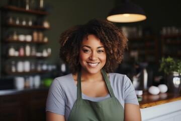 Wall Mural - Portrait of a body positive female small business owner