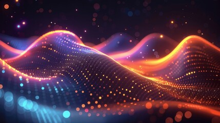 Poster - Futuristic Digital 3D Background for Technology and Network Visualization