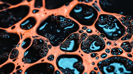 Poster - Mesmerizing Liquid Textures   Vivid Colorful Organic Bubble Patterns and Swirling Flows