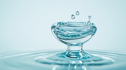 Poster - Captivating Crystal Droplet Splash on Glass Surface in Motion