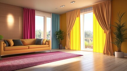 Bright and Colorful Living Room Interior Design