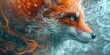© D.Myts - A mystical orange fox emerges from colorful wisps of smoke in a surreal setting. Generative AI