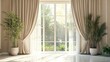 © arthit - Luxurious Warm Interior with Natural Light and Greenery