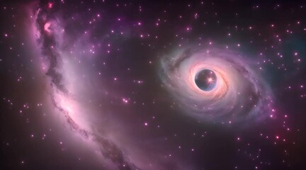 Wall Mural - Amazingly colorful galaxy in outer space, with swirling, sparkling stars, vibrant nebulae in pinks, blues, and purples, and a glowing, radiant core