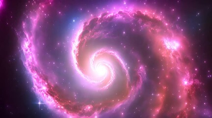 Wall Mural - Amazingly colorful galaxy in outer space, with swirling, sparkling stars, vibrant nebulae in pinks, blues, and purples, and a glowing, radiant core