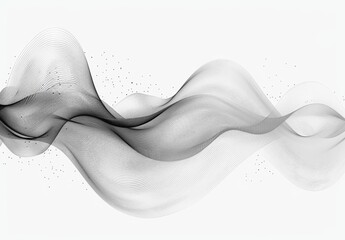 Poster - Abstract Black Wavy Line Art on White Background Minimalist Design for Graphic and Web