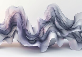 Poster - Abstract Wavy Line Design with Grey Gradient on White Background