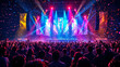 © Stock Photo Memory - Epic Night of Music: A Lively Crowd in a Stunning Concert Filled with Lights and Colors!