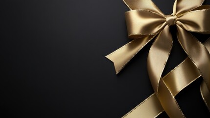 Elegant Golden Ribbon on Dark Background