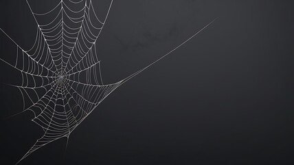 Spider web illustration isolated on a black background.