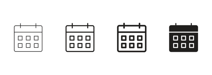 Wall Mural - calendar icon set vector