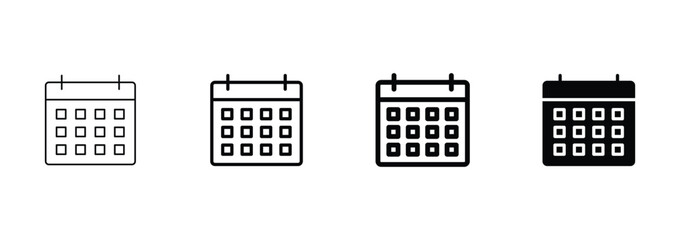 Wall Mural - calendar icon set vector