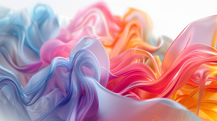 Poster - abstract background 3d wallpaper with Colorful wavy shapes in a semi-transparent 3D design.