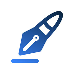 Poster - Fountain pen gradient fill icons. office icon symbol for presentations and documents.