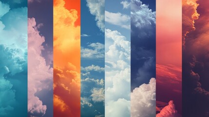 Wall Mural - types of colored skies
