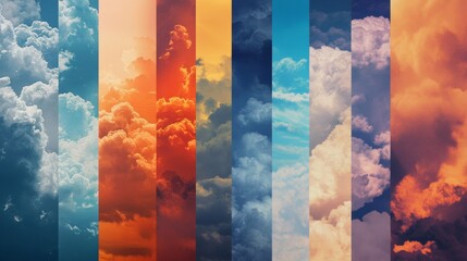 Wall Mural - types of colored skies