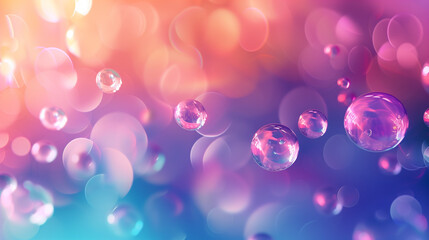 Poster - abstract background 3d wallpaper with 3D translucent orbs hovering against a soft gradient.