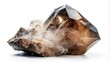 © ทรัพย์ทวี แก้วไพฑูรย - Geological rock featuring smoky quartz on a white background panorama