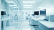 © aubriella - A high-tech medical laboratory, sterile environment with advanced diagnostic equipment and monitors, Clinical style