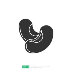 Poster - This image features a stylized graphic representation of two intertwined shapes resembling cashew nuts, designed in a minimalist style.