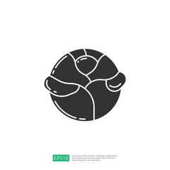 Poster - This image depicts a stylized graphic of a globe or spherical object, possibly representing the Earth or a planet, with a minimalist design.
