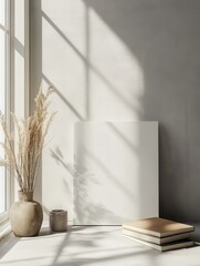 Poster - Minimalist Mockup with Thin Frame and Natural Elements