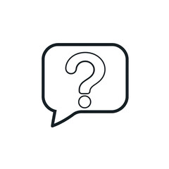 Question mark icon. A question mark in the speech bubble. Simple vector illustration on a white background