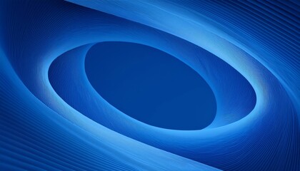 Poster - A smooth, abstract blue design featuring concentric oval shapes, creating a sense of depth and motion.