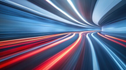 Wall Mural - abstract speed lines through tunnel