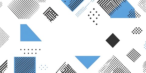 Poster - A seamless pattern with digital blue and black lines, their colors creating an abstract tech-inspired design on white background, vector illustration minimalistic, simple clean,