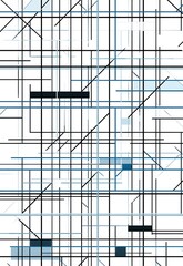 Poster - A seamless pattern with digital blue and black lines, their colors creating an abstract tech-inspired design on white background, vector illustration minimalistic, simple clean,
