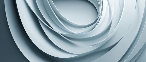 A white spiral with a blue background. The spiral is made up of many white lines. The spiral is very long and has a very smooth appearance