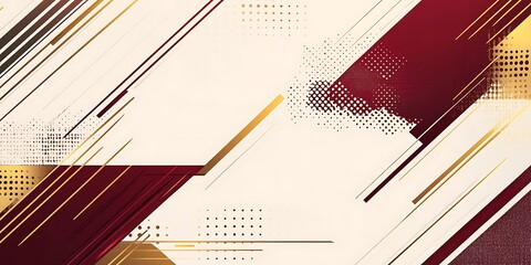 Poster - A pattern of abstract shapes and lines in bright primary colors,