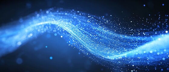 Poster - A blue wave with lots of sparkles. The sparkles are scattered throughout the wave, giving it a dreamy and ethereal appearance