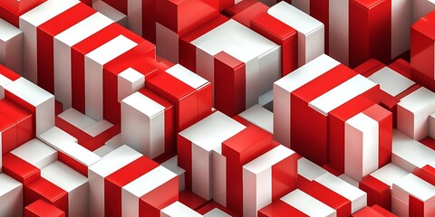 Poster - The pattern of interlacing cubes creates an abstract and dynamic composition with a strong visual impact. High-resolution, high-quality.