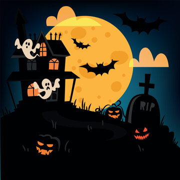 Halloween poster Background for social media templetsHalloween poster Background for social media templets