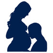 © Denu - Pregnant Women Silhouette. Isolated Vector Illustration.