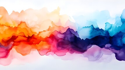 Poster - Muted watercolor splashes envelop abstract obstacles evoking a sense of fluidity movement and a conceptual challenge  The dynamic composition and interplay of colors shapes