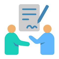 Wall Mural - Contract Negotiation Icon