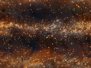 Poster - A stunning image of a star-filled galaxy with a deep, rich color palette of black and gold, showcasing the vastness and beauty of the night sky for science.