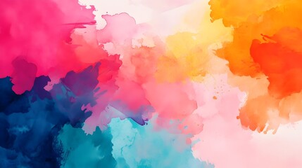 Poster - Abstract watercolor splashes dynamically merging and colliding with sharp geometric obstacles representing the concept of overcoming challenges and the tension between fluidity and rigidity