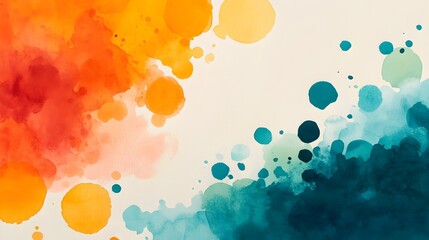 Poster - Ethereal watercolor splashes elegantly colliding and converging with hard edged geometric obstacles in a dreamlike surreal and visually captivating abstract composition
