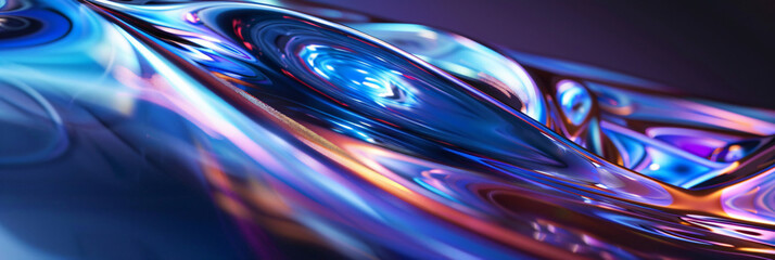 Poster - A vibrant, colorful abstract design features swirling patterns and luminous effects in shades of blue and purple, creating an eye-catching visual experience for graphic resources.
