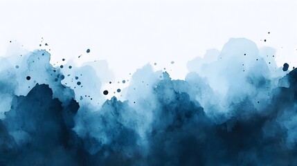 Poster - A dynamic digital artwork featuring textured watercolor splashes and jagged obstacles creating a visually striking contrast between the soft fluid elements and the hard angular forms