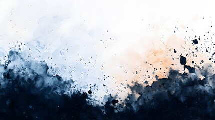 Poster - Captivating abstract art showcasing the dynamic interplay between soft fluid watercolor splashes and hard jagged obstacles creating a visually stunning and thought provoking composition