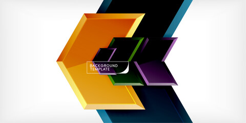 Poster - Vector 3d arrow techno design template